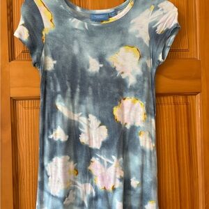 Simply Vera Vera Wang Blue and White Short Sleeve Tee